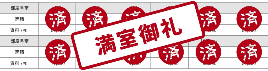 賃料表の画像